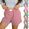 Women S Loose Casual Plaid Mid Waist Sleep Lounge Shorts