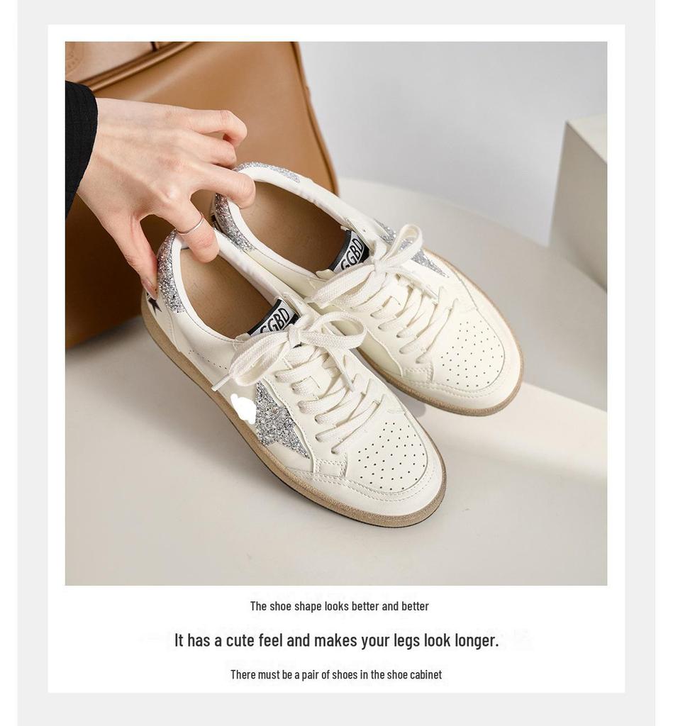 2025 Retro Star Women's Genuine Leather Lace-Up Flats - Vintage Style