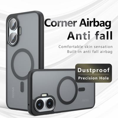 Etui Do Xiaomi Poco F7 Redmi Turbo 4 Pro Magnetyczna Miękka Rama TPU Przezroczysta Matowa Twarda Plastikowa Odporna Na Wstrząsy Tylna Pokrywa Telefonu