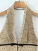 French Polka Dot V-Neck Halter Dress – Women's Trendy Vacation Slip Skirt