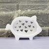 Lovely Pig Silicone Mould Featuring Irregular Heart Hollow Out Designs for Personalize Decorations and Gift