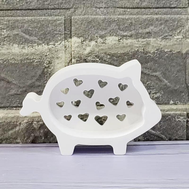 Lovely Pig Silicone Mould Featuring Irregular Heart Hollow Out Designs for Personalize Decorations and Gift
