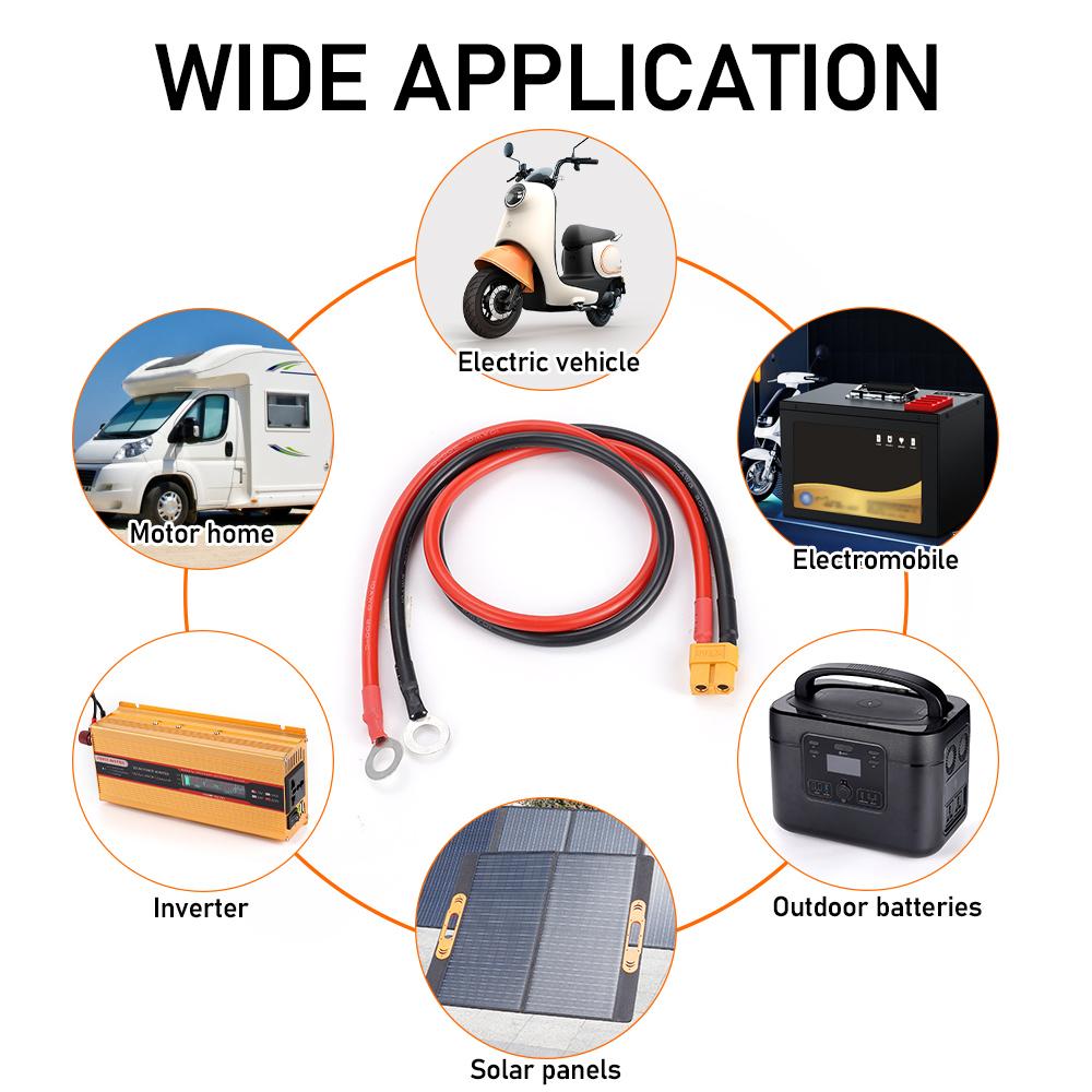 XT60 to O Ring Eyelet Terminal Plug Connector Cable 10AWG RC ESC Charger Side Power for for RC Lipo Battery FPV Racing