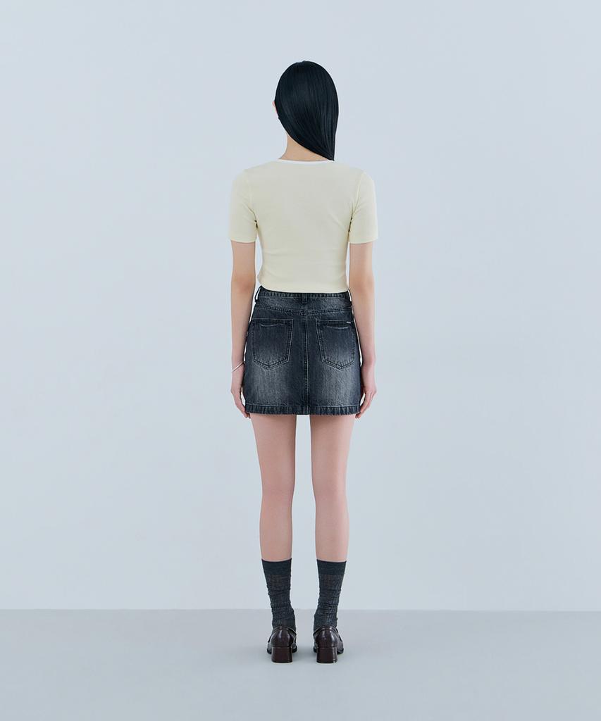 GUESS 1-Color Black Denim Mini Skirt Oq2D5920