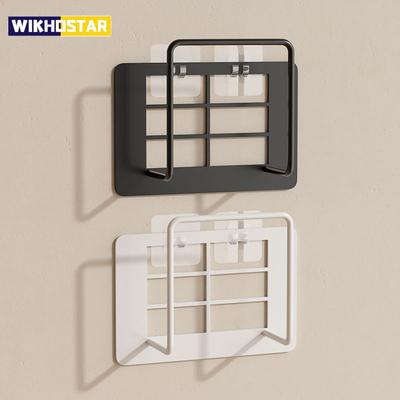 Easy To Install Non Drilling Wall Mounted Router Bracket - Stylish White Cast Iron, Multi-purpose Storage Rack