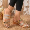 New Summer European American Style Open Toe Color Block Comfortable Outdoor Beach Slide Sandals