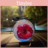 Modern Style Car Interior Accessory 8cm Eternal Rose Flower Ball Car Pendant Acrylic Material Various Color Options