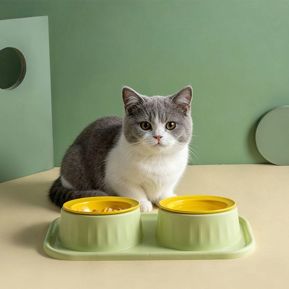Ceramic Double Pet Bowl Anti-tip Pet Feeding Bowl Dog Bowl Double Pet Feeding Bowl Set Indoor