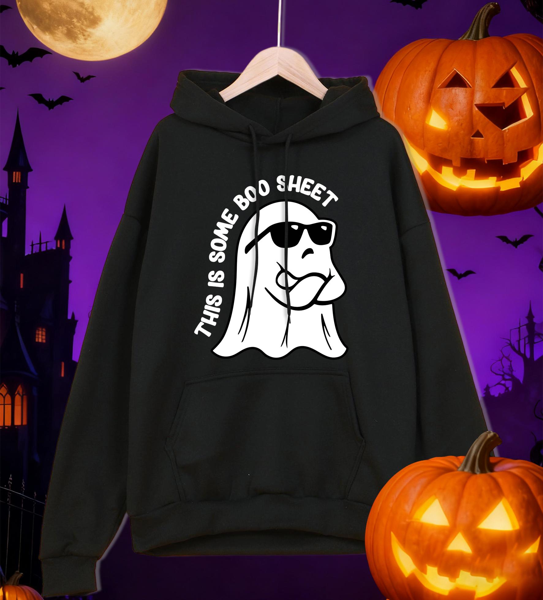 

This Is Some Boo Sheet Printing Man Hoodies Soft All-Match Hoody Loose Autumn Sportswear Fleece Comfortable Mens Pullover 3XL