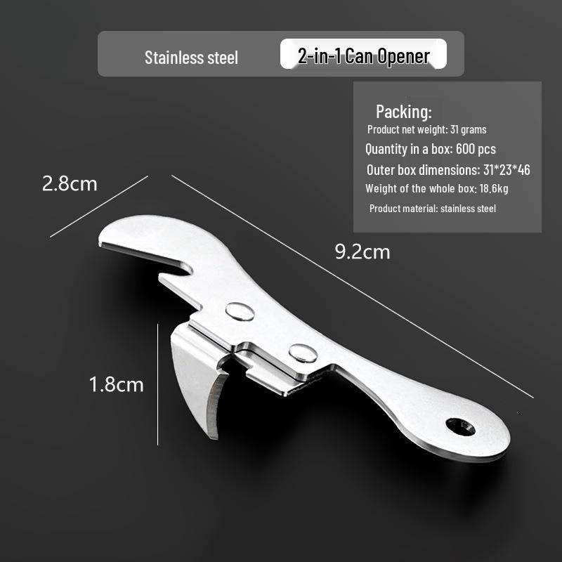 Stainless Steel Multi-Function Can and Bottle Opener Knife