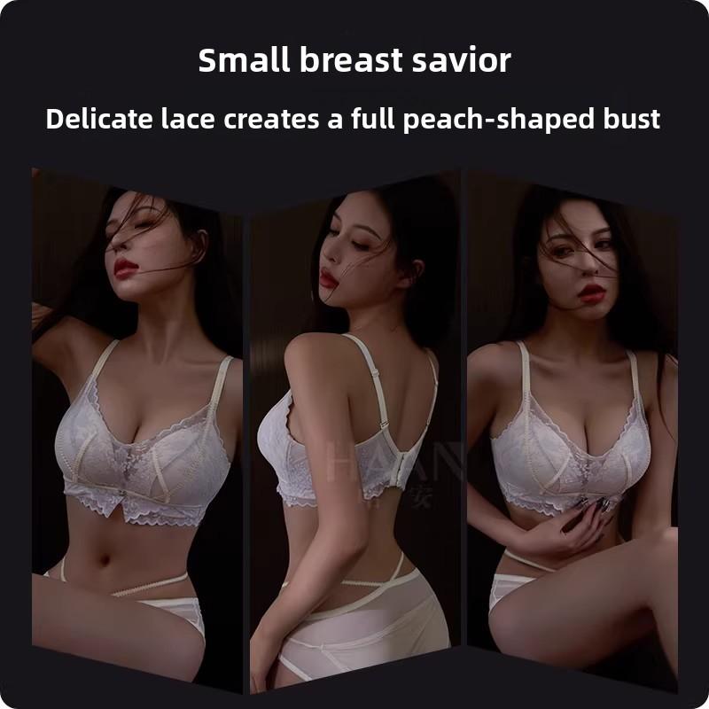 Female Summer Sexy Lace Small Bosom Gathers To Show Big Close Assistant Milk To Prevent Drooping Underwear