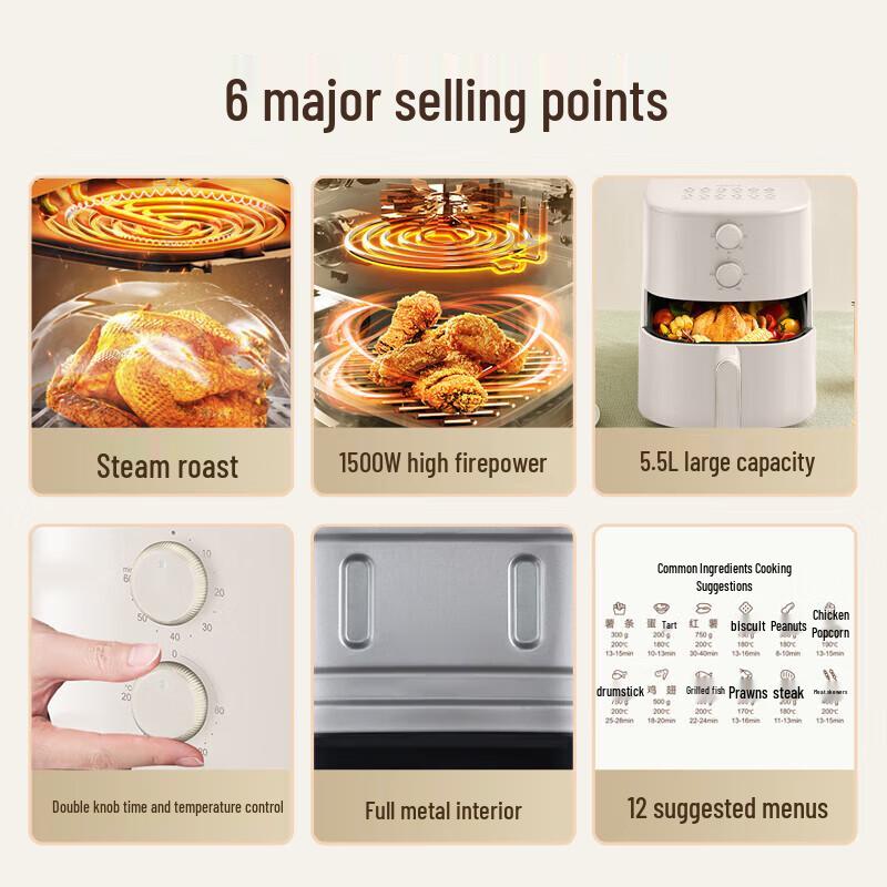 SUPOR Smart Air Fryer CN Plug (adapter Included)