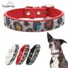 Classic Dog Collar,Colorful Crystal Diamond Buckle Sparkle Leopard Print Leather with Rhinestones Collar for Small Dogs Medium Cats Dogs