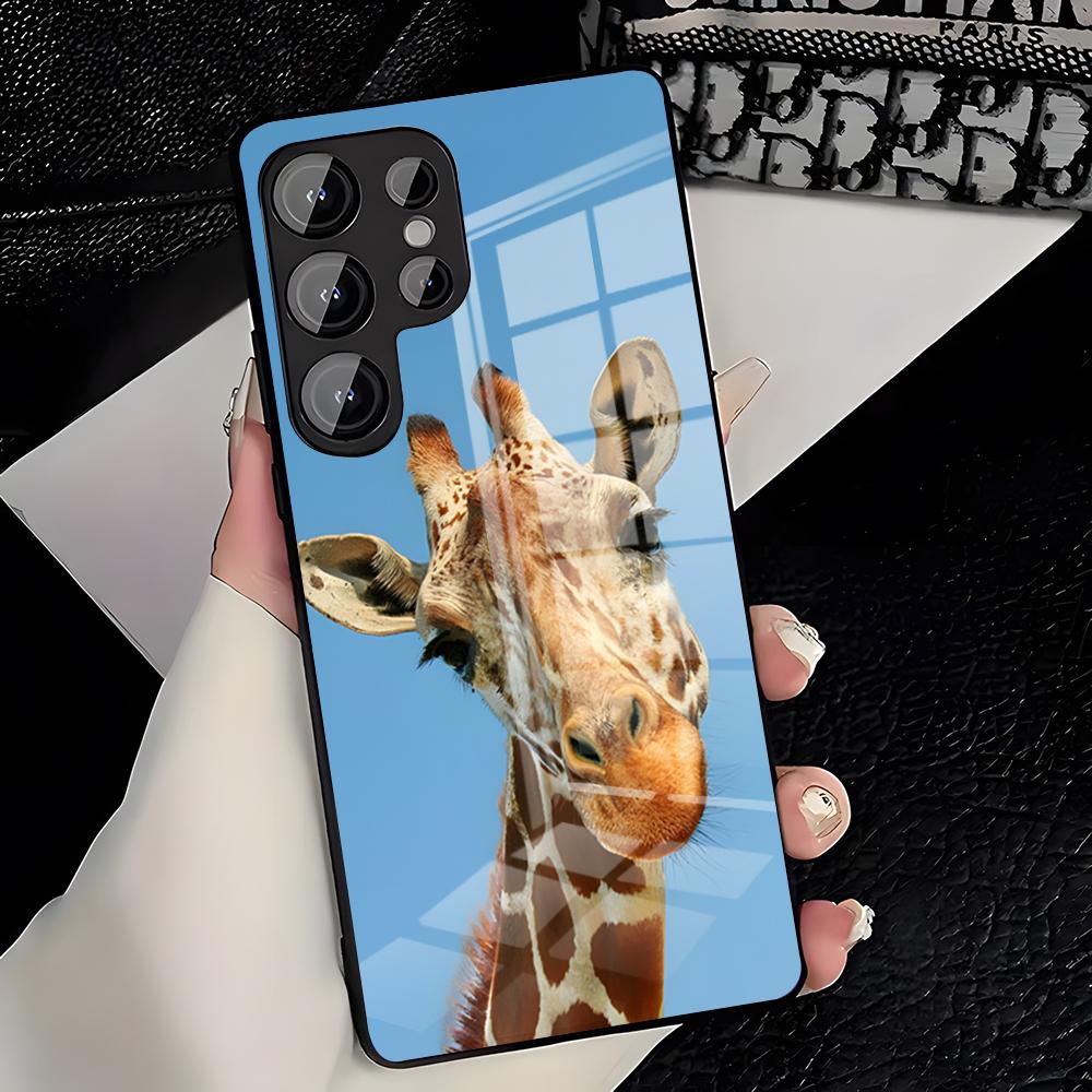Cute Giraffe Phone Case For Samsung S26 S25 Plus S20 S20 Plus S22 Ultra S23 FE S21 Plus S21 Ultra Glass Cover