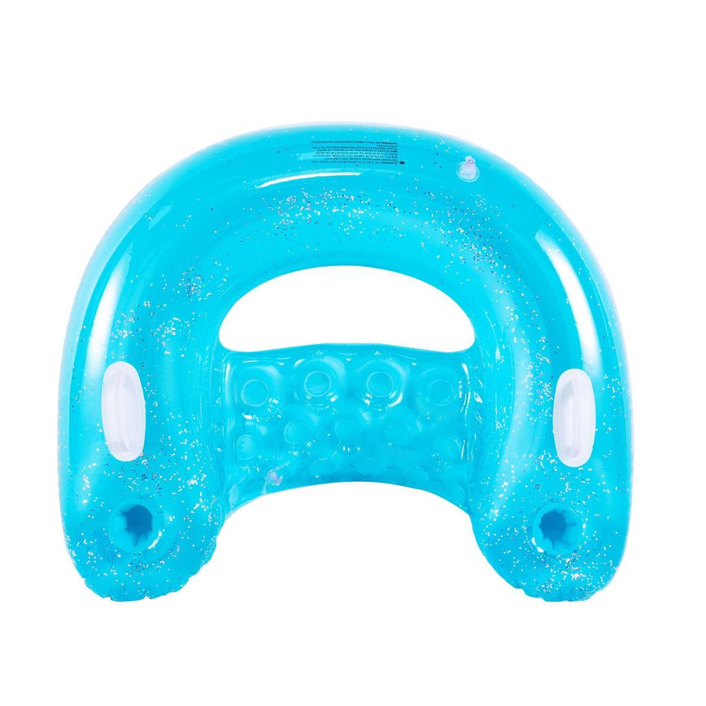 Inflatable U-Shaped Water Lounger with Sun Canopy