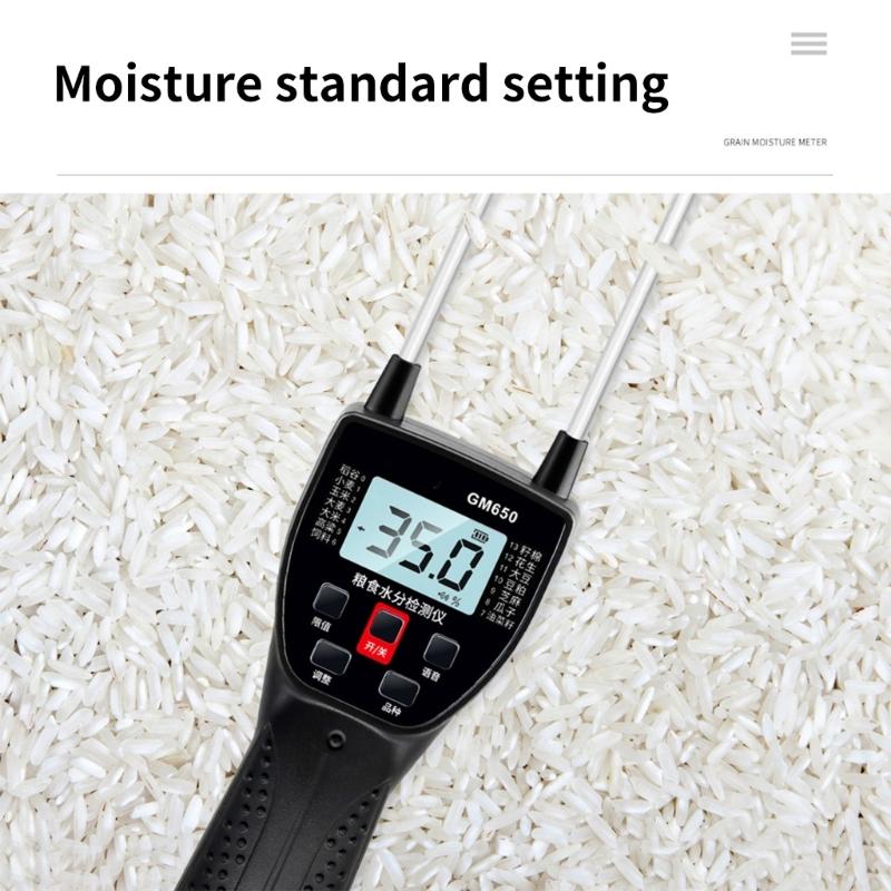 LCD Display Grains Humidity Meter Grains Meter with Voice Broadcast for Wheat Corn Bean Variety Grains Moisture Tester