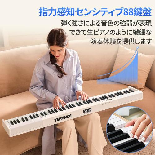 TERENCE V30 Digital Piano, 88 Keys, Foldable, Touch-Response Keyboard, 5W Dual Speakers, MIDI Compatible, Rechargeable, Compact, Portable with Pedal,