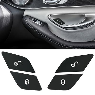 Adesivo de botão de trava de porta de carro preto para Mercedes Benz CES classe GLC W205 W213 X253 Vito W447 W222 Acessórios para carro