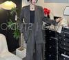 Autumn Plus-Size Women's Linen Suit: Wide-Leg Pants Two-Piece Korean Style