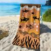 Cartoon Shark Ocean Pattern Polyester Microfiber Beach Towel Is Highly Absorbent, Suitable for Swimming and Beach Outings
