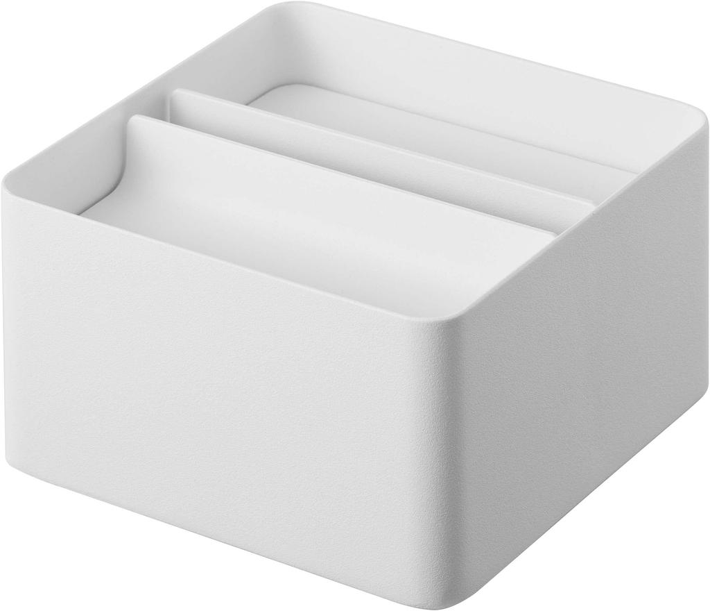 Yamazaki Half Tissue Case with W13 X D13 X 6195 Lid, White, Approx. H10cm, Tower, Compact,