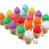 Ice Cream Cone Fidget Keychain 3D Printed Stress Relief Toy with Mechanical Keyboard Clicker Portable Decompression Gadget for Backpack Bag Keys Fun