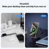 4 In 1 Wireless Charger with 180 Degrees  Auto Rotation Watch Charging Station HD Display Clock Smart Trickle Charging