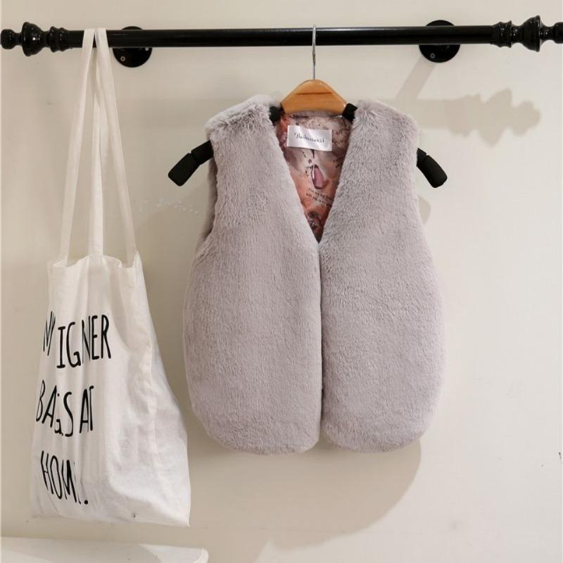 Children's Clothing, Fluffy Vest, Piled and Thickened Imitation Fur Jacket, Baby Vest, Vest, Vest
