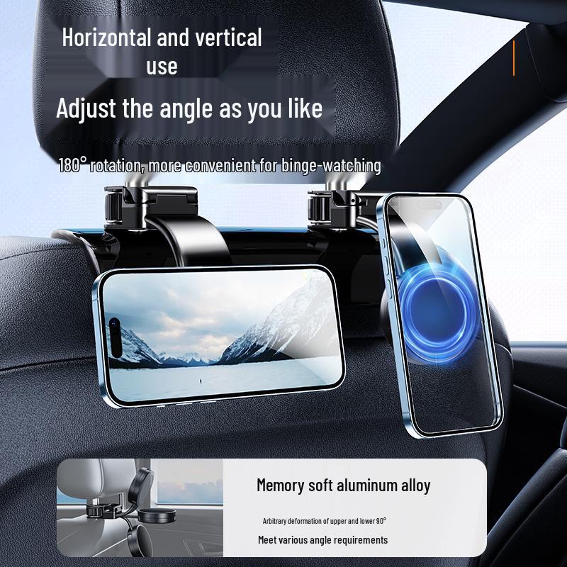Car Rear Seat Phone Holder & Headrest Hook - Watch TV On-the-Go