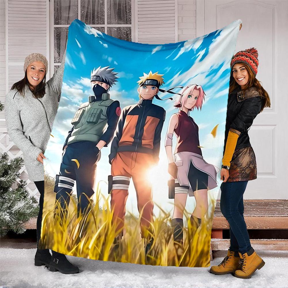 1pc Naruto, Sakura, Kakashi Outdoor Flannel Blanket, Cozy & Warm Soft Te Playful Design, Napping Camping,