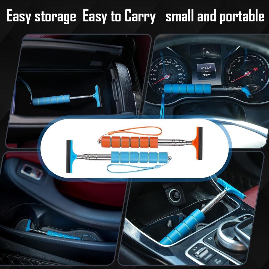1 pc Limpador retrátil Limpador de espelho retrovisor de carro Escova retrátil multifuncional para limpeza de vidros