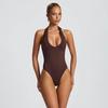 2026 European and American women's clothing autumn new products fashionable and sexy backless solid color decorative neck and hip dress