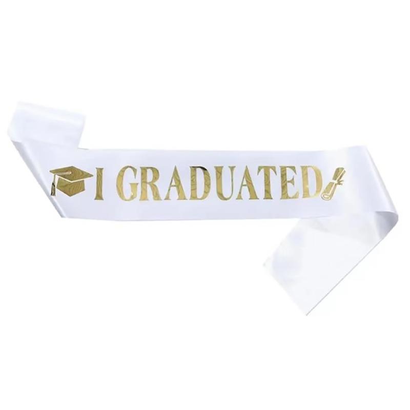 Black Gold Graduation Sash Belts Booth Props Congrate Grad Ribbon Shoulder Straps Party Supply For Graduate Decorations