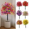 2 Pcs Artificial Violet Ball 23.6" Topiary Trees with Ground Spikes