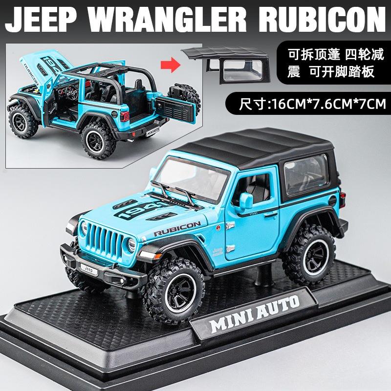 

1:32 Wrangler Wheel Off-Road Vehicle Model Sound and Light Pull Back Toy Model Ornament Diecast Alloy Car Model Collectible
