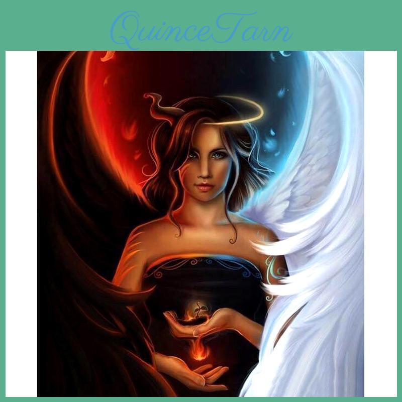 Painting 5d Full Diy Diamond Double Angel Mosaic Embroidery Cross Stitch Home Decor Handmade Gift