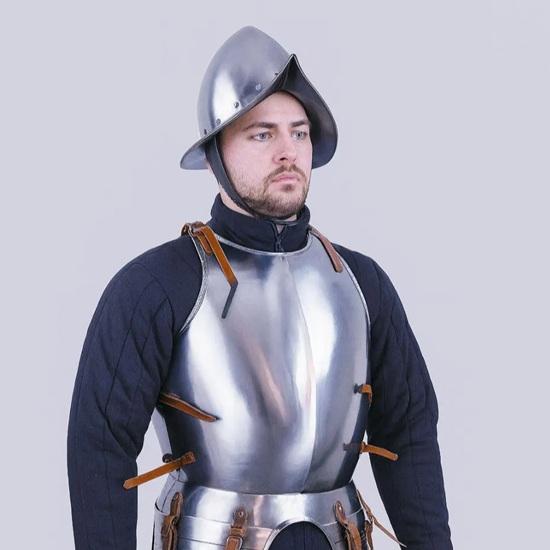 

Комплект доспехов пикинера с испанским шлемом Средневековый Рыцарь Стальной Нагрудник Доспехи LARP Косплей Костюм Подарок