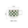 Retro Geometric Plaid Ceramic Coffee Mug Ceramic Cup Home Creative Personality Couple Coffee Mug Desktop Decorative Tableware