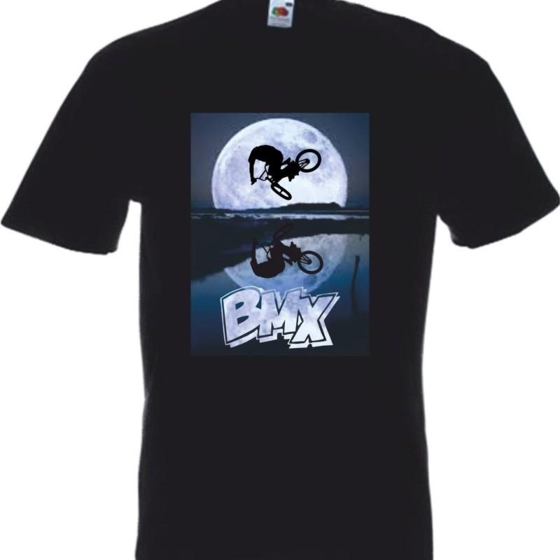 BMX MOONSCAPE LOGO RETRO T SHIRT RACING CYCLING BIKE STUNT BIKER FREESTYLE TRICK Cartoon T Shirt Men Unisex Sbz1386