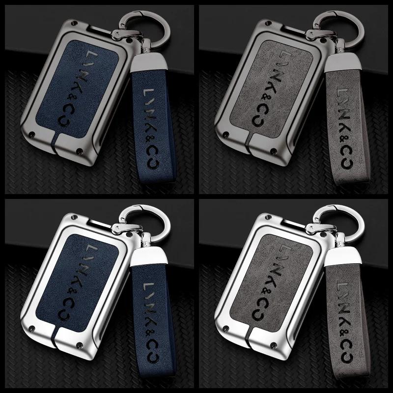Zinc Alloy Car Remote Key Case Cover for Lynk&Co 01Phev 0105 Protection Keychain Keyless Set Bag Shell Interior Accessories