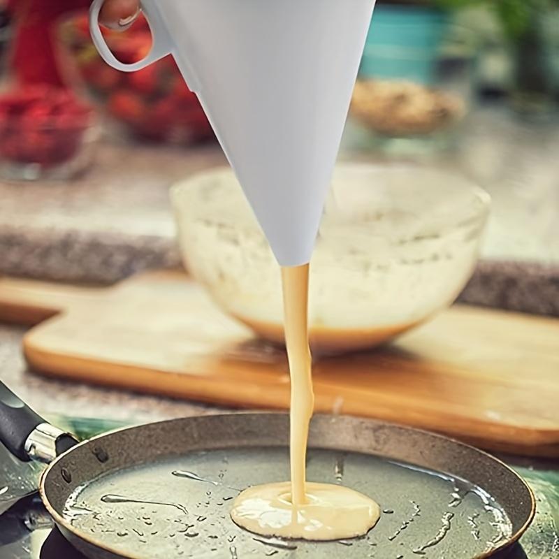 Adjustable Handheld Batter Dispenser for Baking - PP Plastic Pancake & Cupcake Pourer, Multifunctional Chocolate Dispenser with Stand