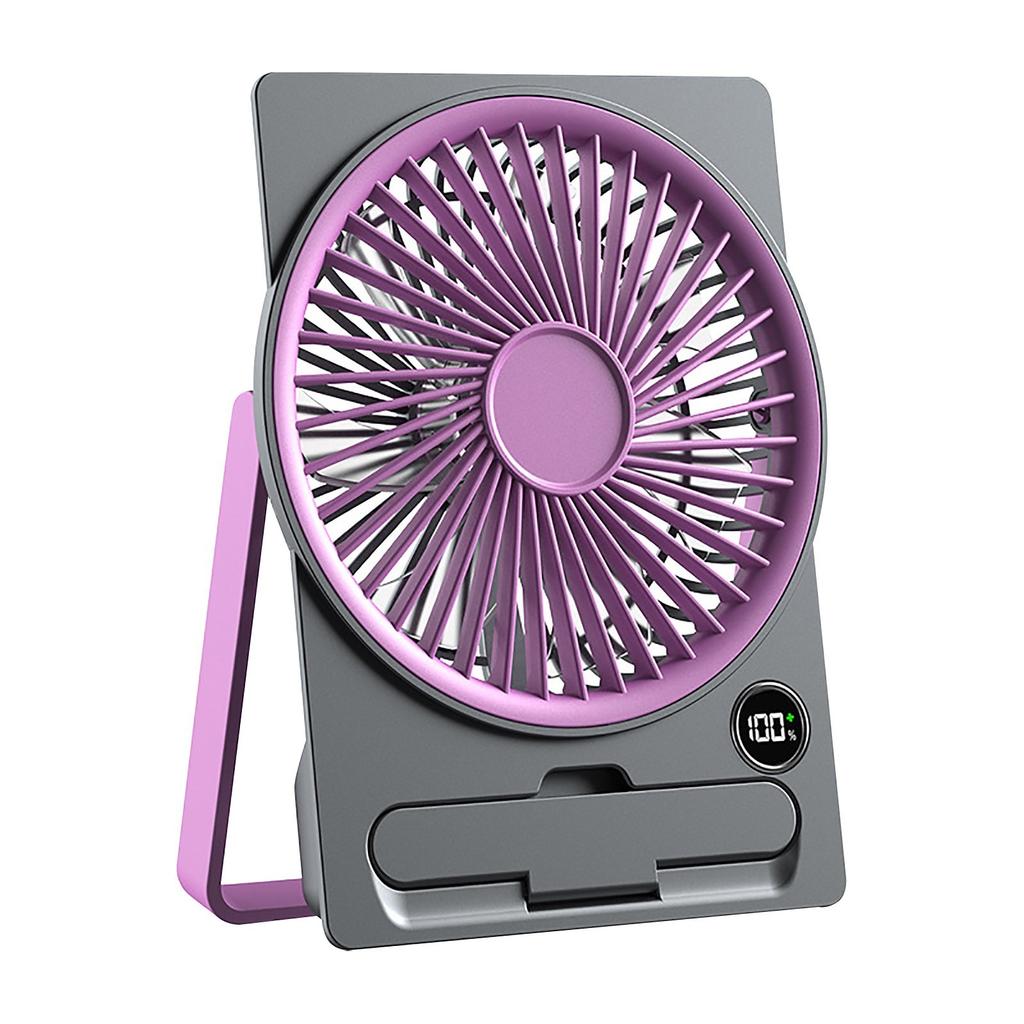 Ultra Thin Rechargeable Fan, Silent Desk Fan With Mobile Phone Holder, 180° Tilt Folding, Can Be Hung And Stood, Suitable For Home Desktop