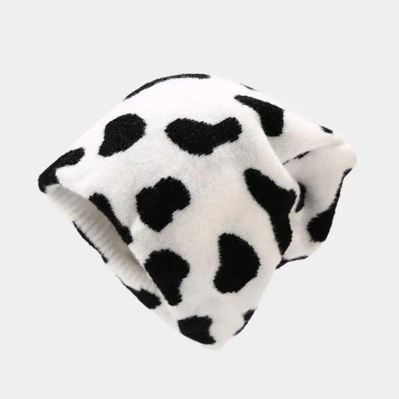 LDSLYJR Autumn Winter Cotton Print Thicken Knitted Hat Warm Skullies Cap Beanie Hat For Men and Women 01