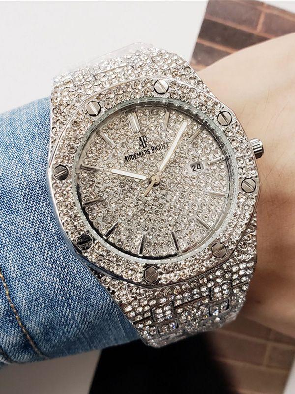 Men's Watches Full Diamond-Set Men's Watches Luxury Quartz Watches