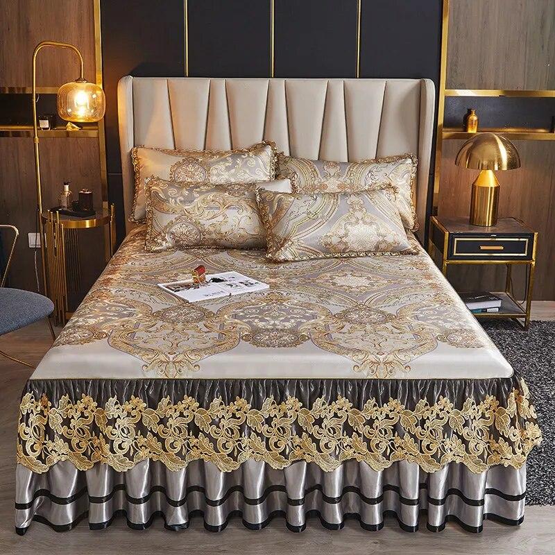 

Европейский цветочный летний чехол на двуспальную кровать, королевский размер, роскошное покрывало, комплект королевского кружева с вышивкой, охлаждающий кондиционер, коврик для сна 200x220cm 79x87inch