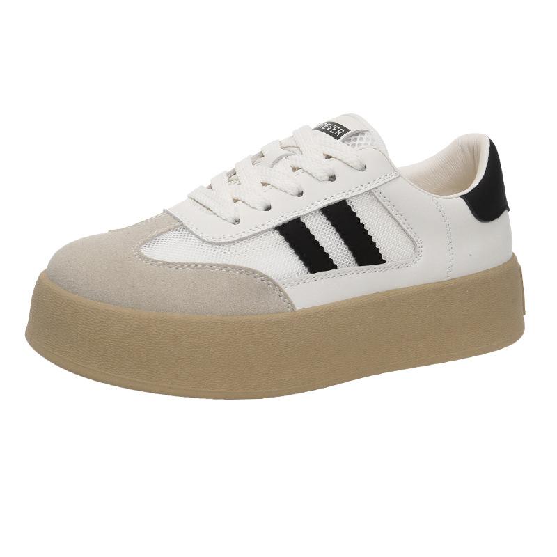 Red Platform Contrasting Color German Training Shoes Women's 2025 New Mesh Breathable Comfortable Non-slip Sports and Leisure Shoes
