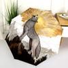 Wolf  Pattern, Automatic Folding Umbrella, Portable and Foldable Design, 8 Ribs, a Christmas or Birthday Gift.