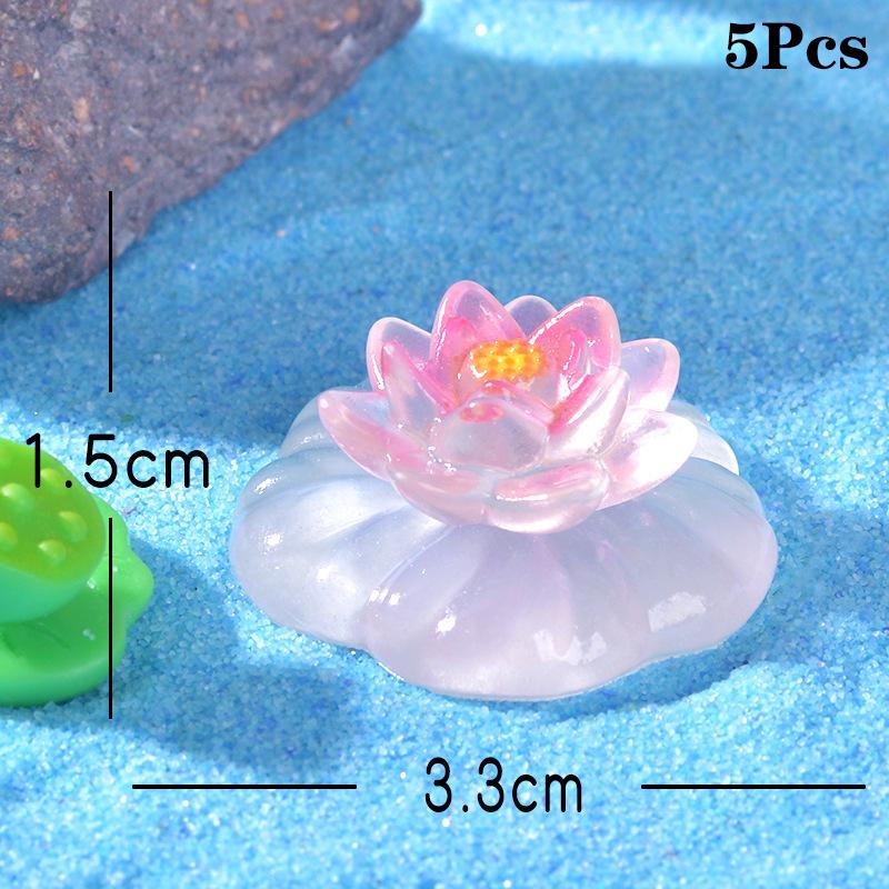 5Pcs Cartoon Kreative Lotus Blumen Figuren Leucht Figuren Ornamente Diy Landschaft Hause Dekoration Zubehör Geschenke