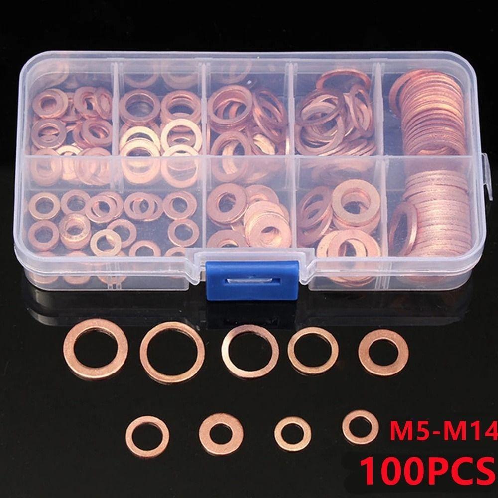 

Sealing Spacer Filler Piece M4/M5/M6/M8 Nut And Bolt Set Flat Ring Seal Gasket Copper Washer A