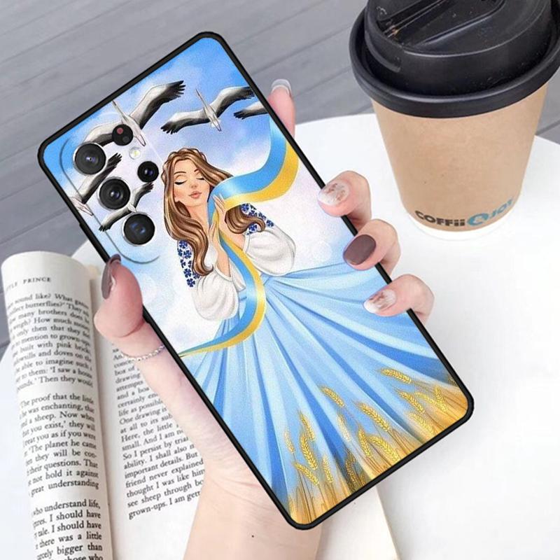 Ukraine Ukrainian Girl Phone Case Cover For Samsung Galaxy S24 S25 Ultra S21 S22 Ultra S10E Note 10 Plus Note 20 FE S23